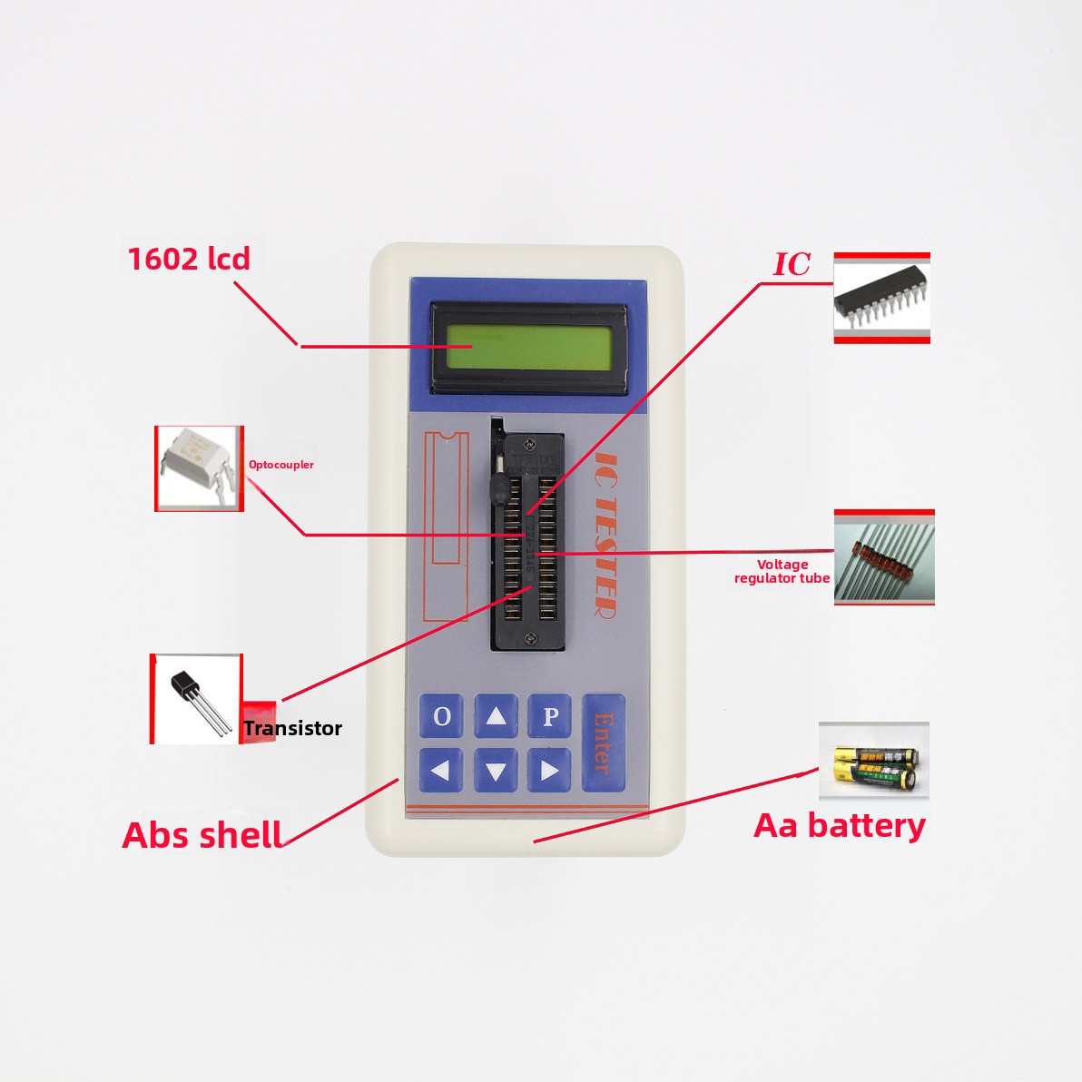 Diy Electronics Lab Equipment - Testeur de transistors IC TSH‑06F pour